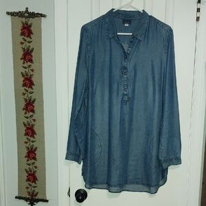 J. Jill Blue Denim Tunic, Sz Large, Amazingly Soft